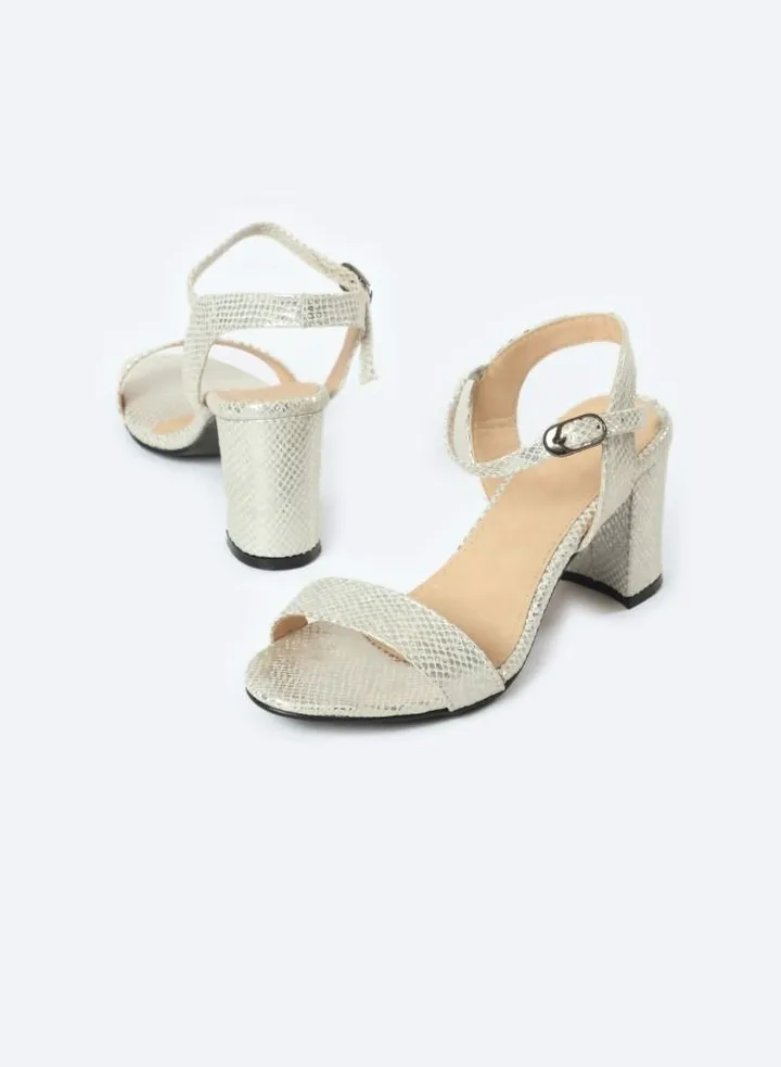 Sandal Heels Leather Snake Dots