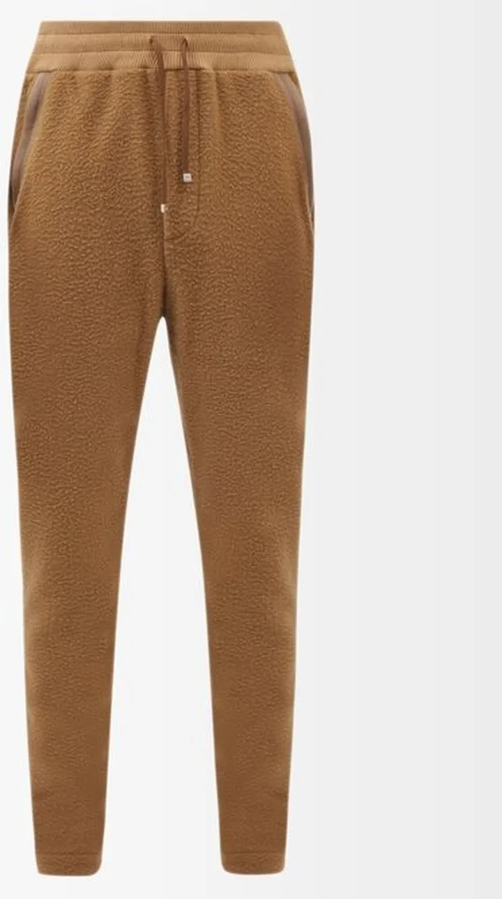 Drawstring Wool-blend Fleece Track Pants