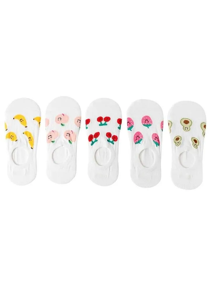 Girls 5-piece sock with distinctive designs