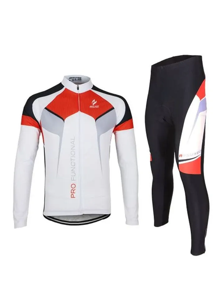 Long Sleeves Cycling Jersey And Pants Set Black/Red/White