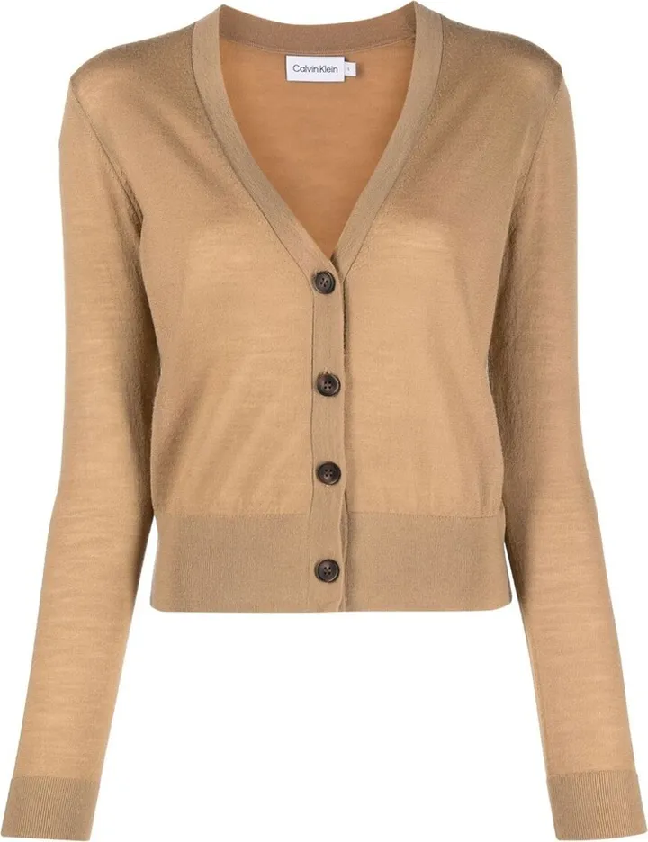 semi-sheer V-neck cardigan