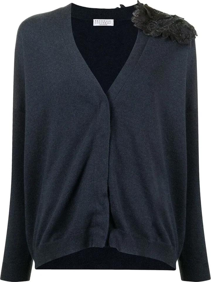 V-neck cashmere cardigsn