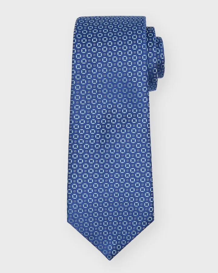 Men's Micro-Pattern Silk Tie