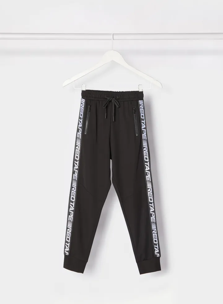 Side Tape Detail Joggers Black