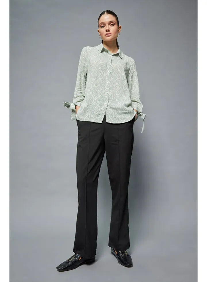 Woman Straight Fit Woven Trousers