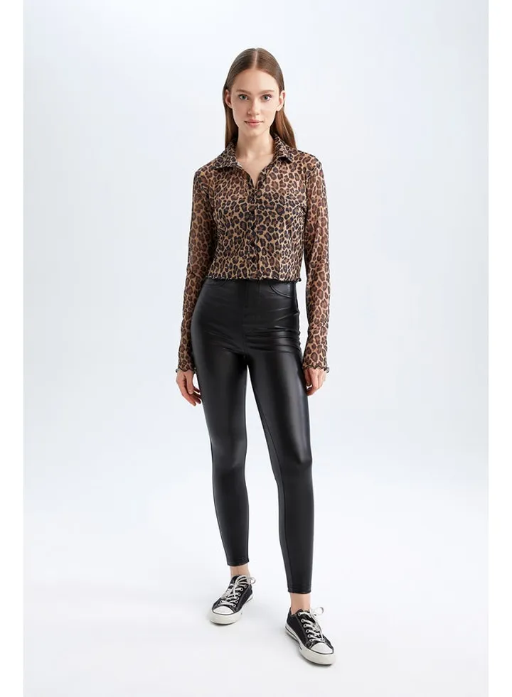Woman Skinny Fit Woven Leggings