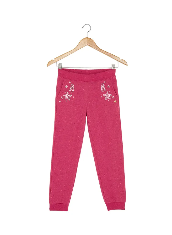 Kids Solid Joggers Pink