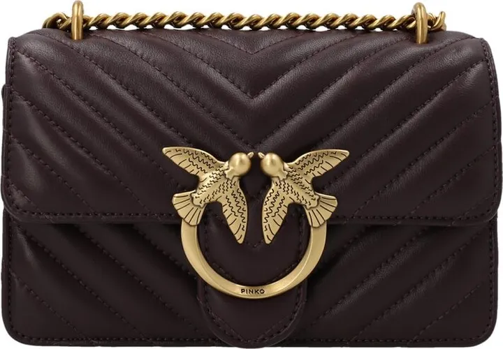 Pinko Love Mini Icon Chevron Chain Linked Shoulder Bag