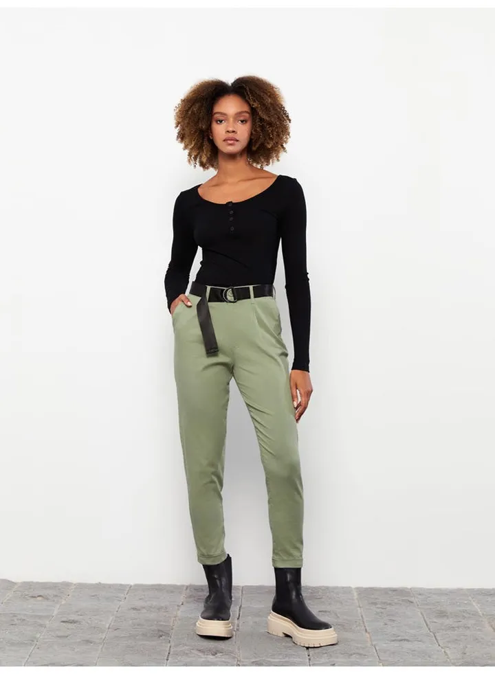 Comfortable Fit Pocket Detailed Women's Carrot Trousers
