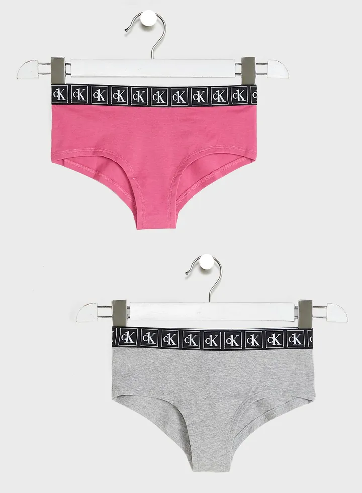 Kids 2 Pack Logo Band Briefs