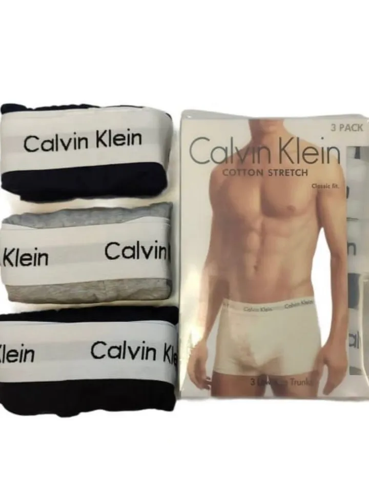 Calvin.k. Men's Underwear Cotton Stretch Trunk (3 pack)