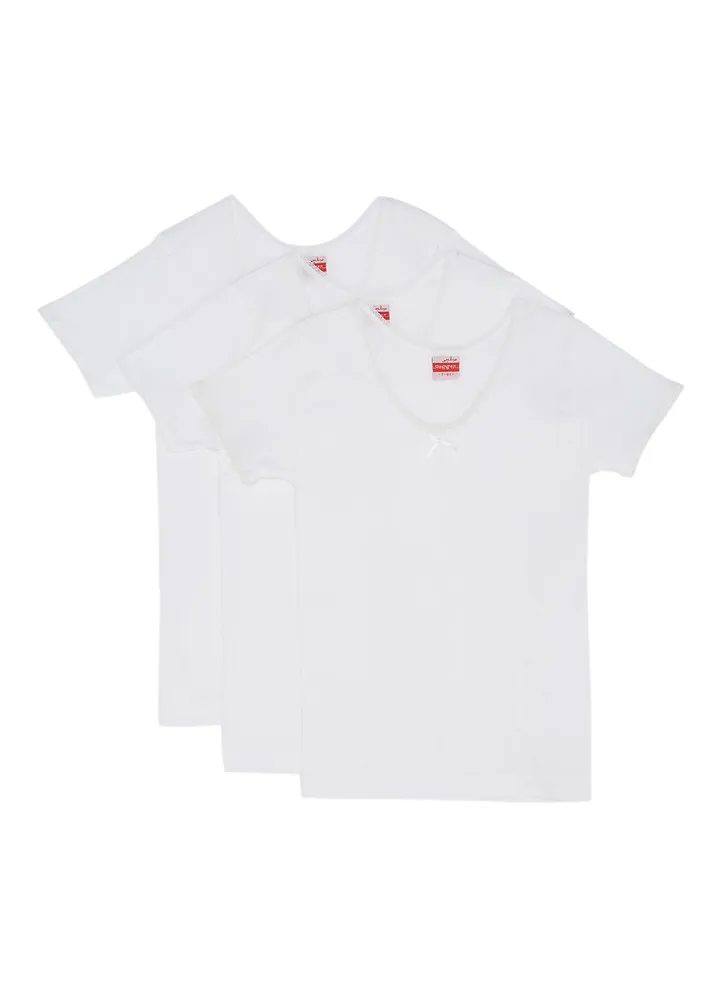 3-Piece Cotton Undershirt White