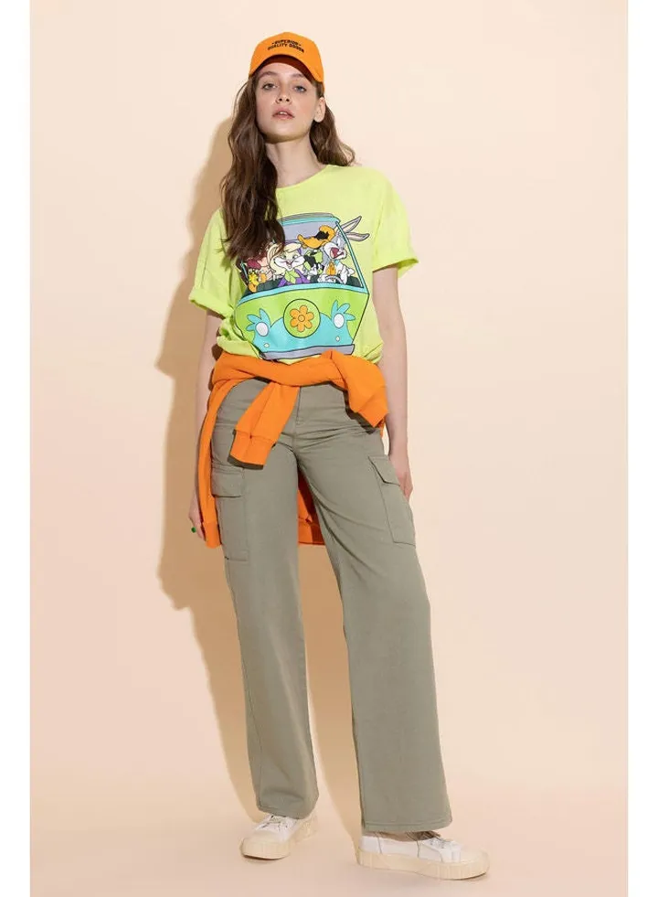 Woman Wideleg Cargo Woven Trousers