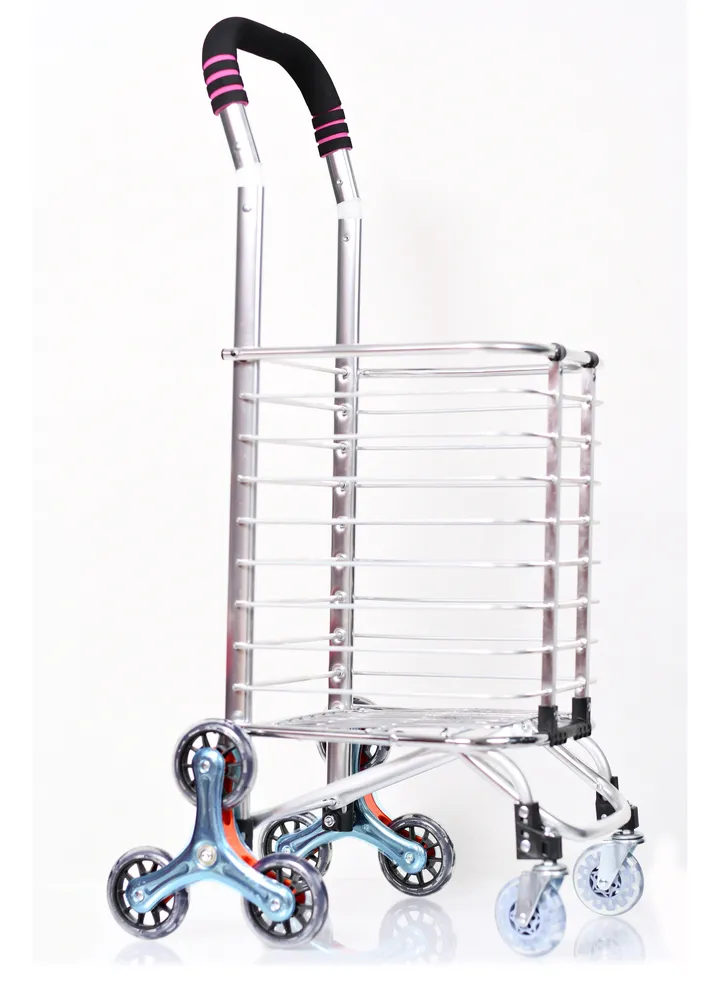 Morano Folding Shopping Cart 8 wheels Silver
