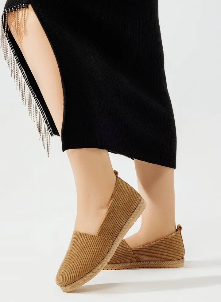 Ballerina Flat Plush Cloth BN-1 - Beige