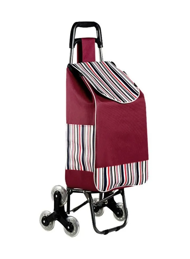 Large Lightweight Utility Folding Trolley Shopping Cart With 6 Stairs Climbing Wheels