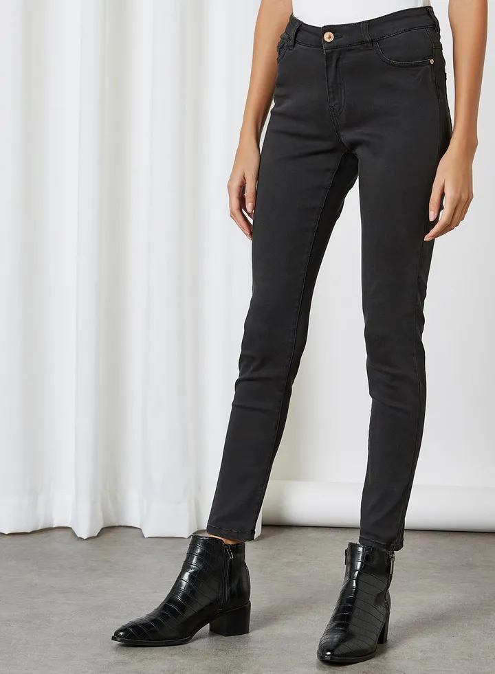Skinny Fit Jeans Black Denim