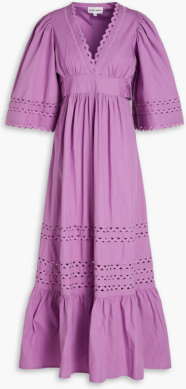 Molly gathered cotton-poplin midi dress