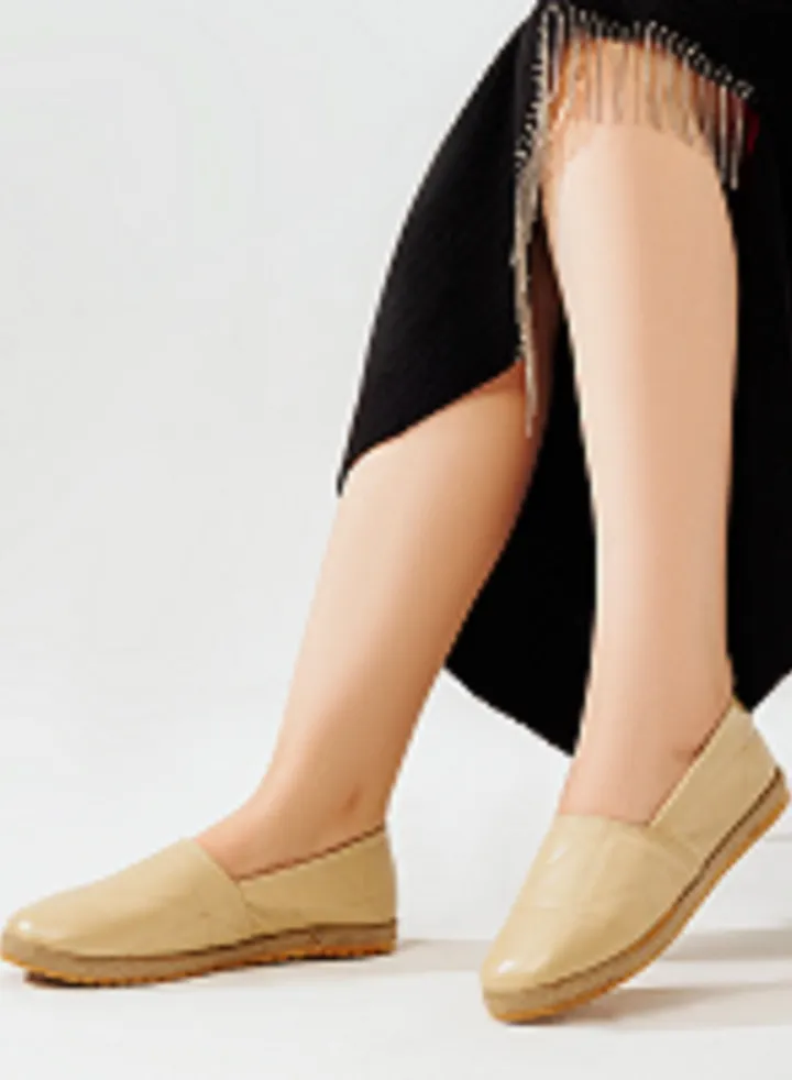 BN-90 Ballerina Leather Flat For Women -Beige