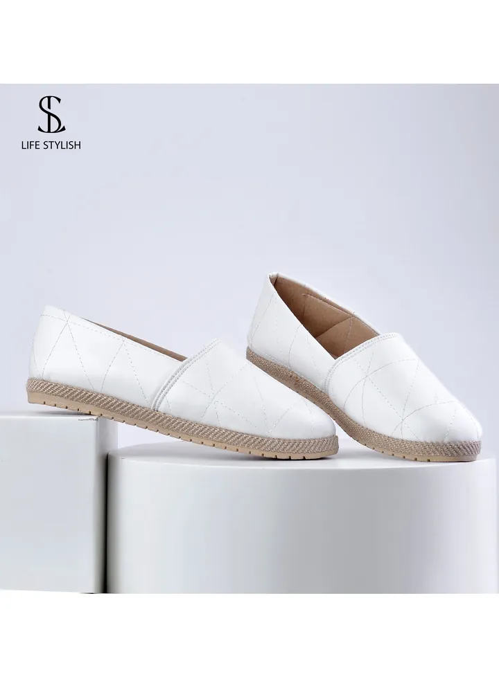 BN-90 Ballerina Leather Flat For Women - White