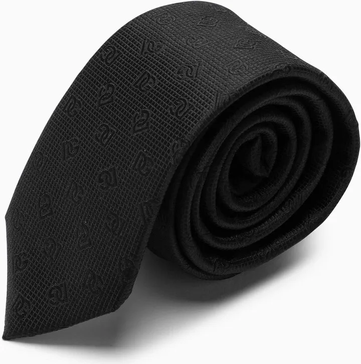 Black Dg Tie In Silk
