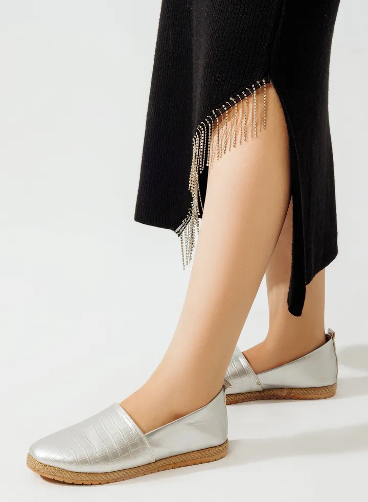 Lifestylish BN-58 Ballerina leather stylish flat - Silver