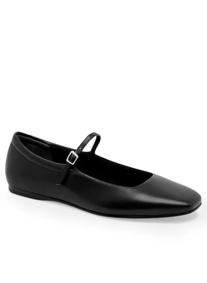 BALLERINA BLACK FLATS (Square-Toe) HANDMADE FOR WOMEN