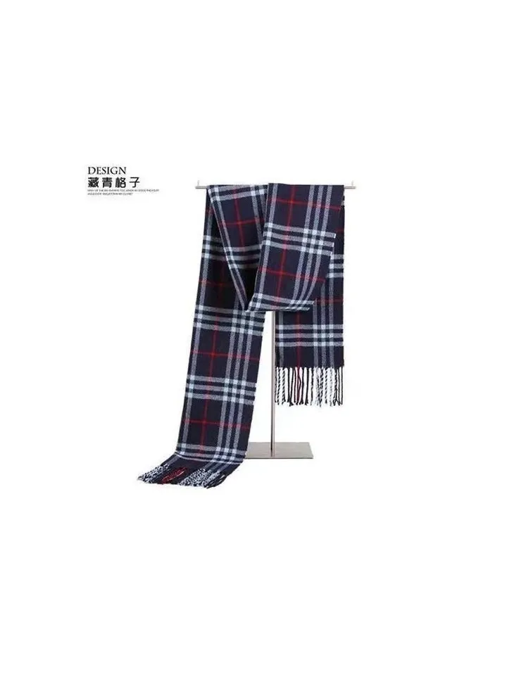 Winter men's thickened warm British style plaid scarf