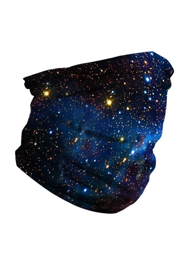 3D Art Printed Seamless Scarf Blue/Black/Yellow