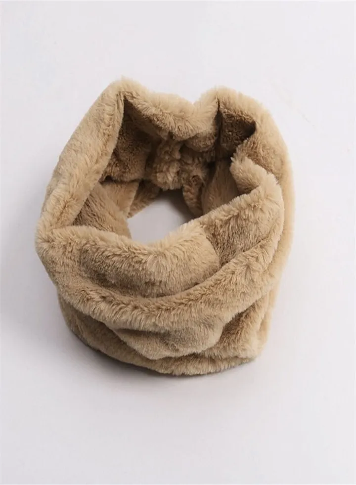 Solid Warm Fur Pullover Scarf