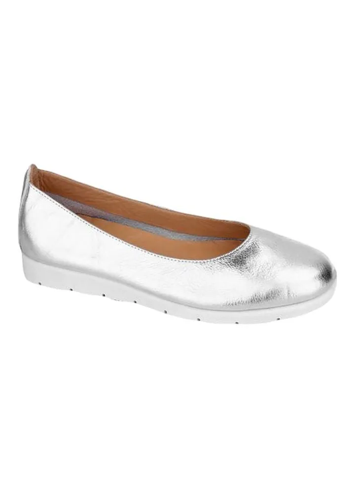 Leather Slip-on Ballerinas Silver