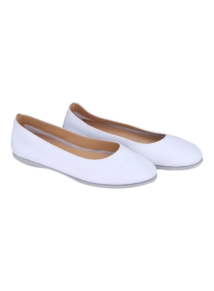 Leather Ballerinas White