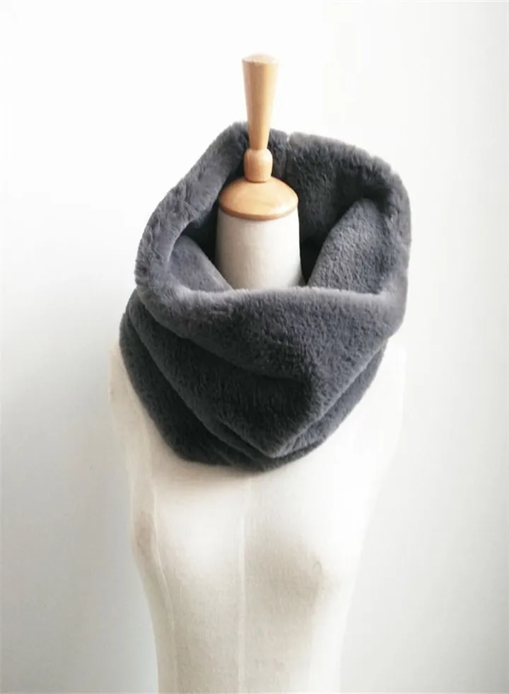 Solid Warm Fur Pullover Scarf