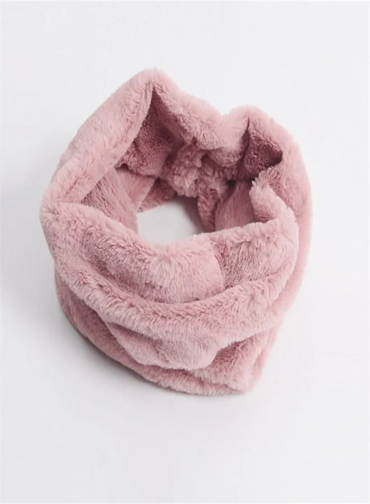 Solid Warm Fur Pullover Scarf