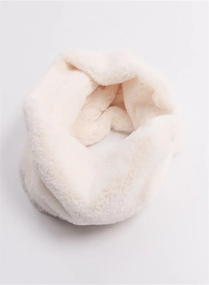 Solid Warm Fur Pullover Scarf