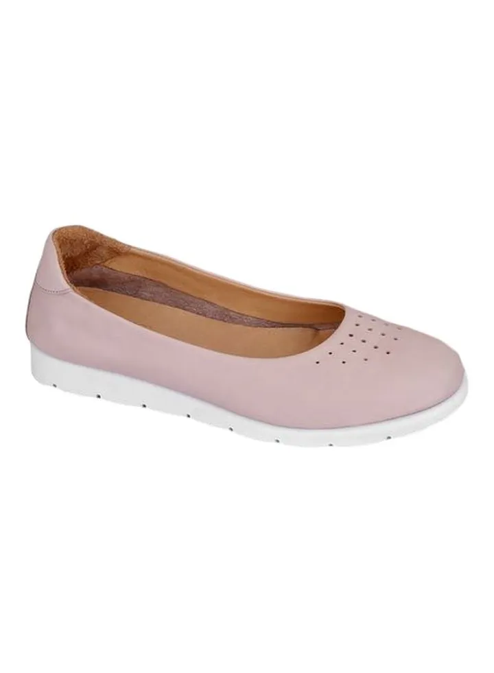 Leather Slip-on Ballerinas Nude