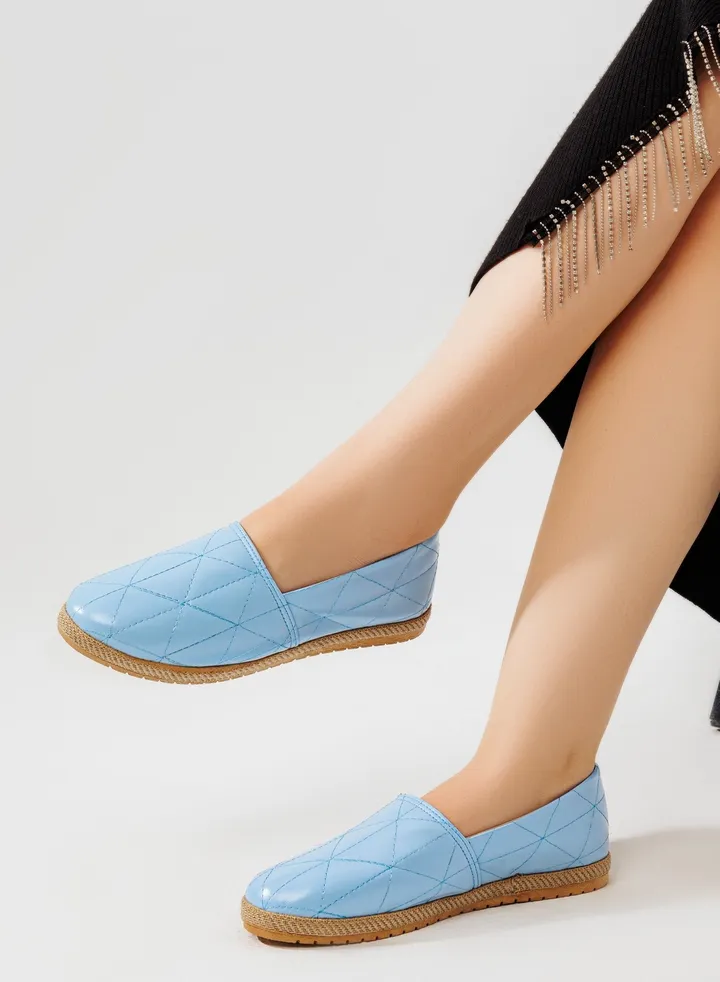 BN-90 Ballerina Leather Flat For Women - Blue
