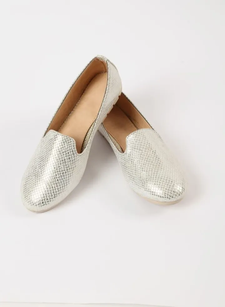 Ballerina Snake Metallic Dots Texture Leather Flats