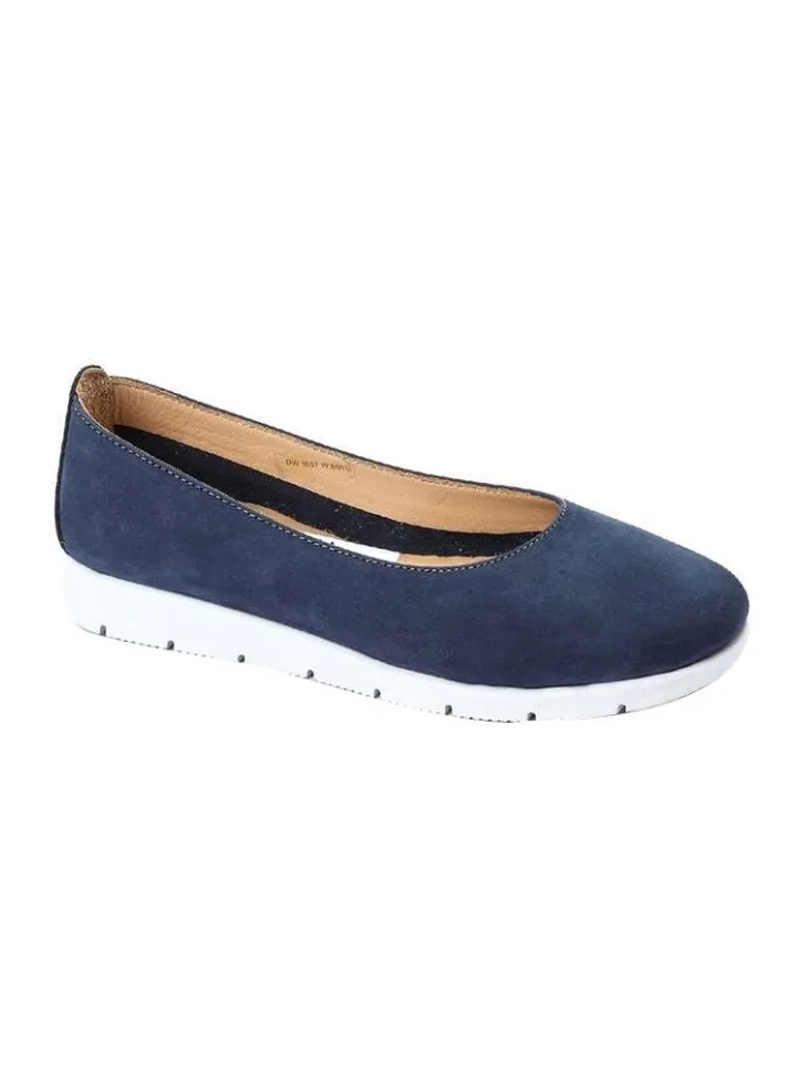 Leather Slip-on Ballerinas Navy