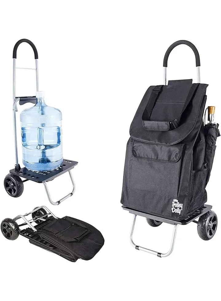 Bigger Trolley Dolly Black Shopping Grocery Foldable Cart