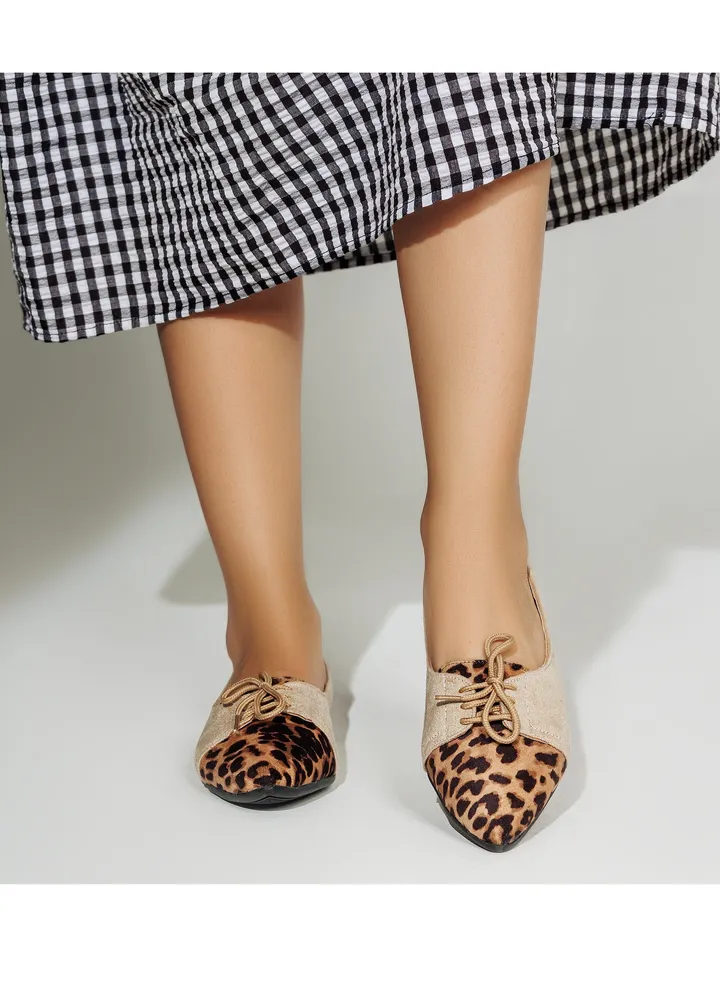 Ballerina Flat Tiger Suede BN-499 - Beige