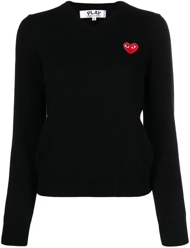 motif V-neck jumper