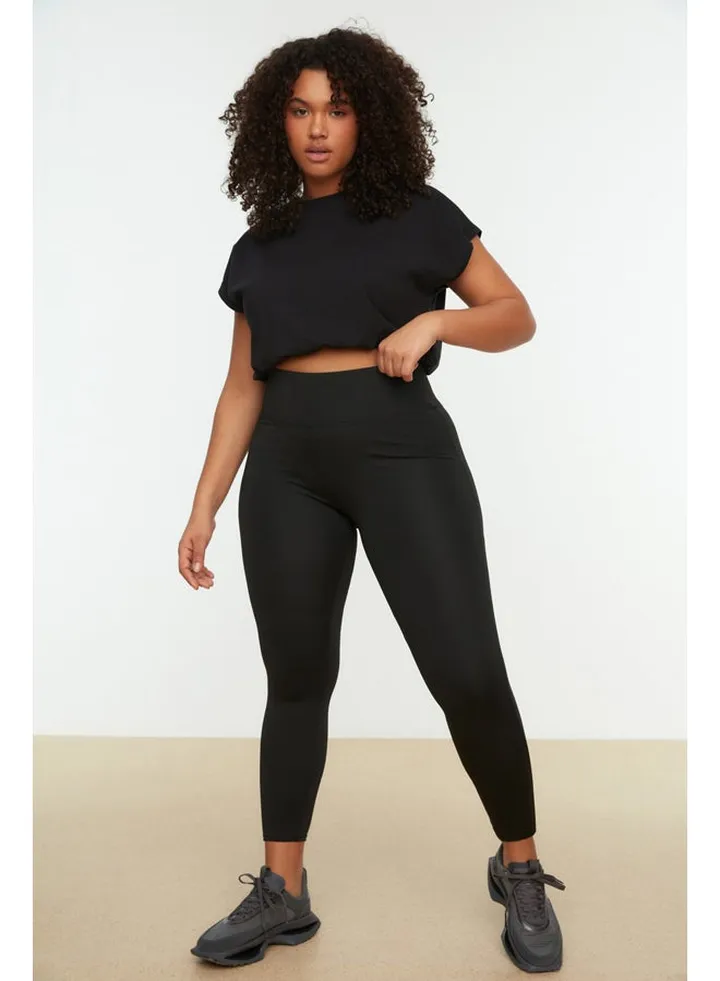 Plus Size Sports Leggings - Black