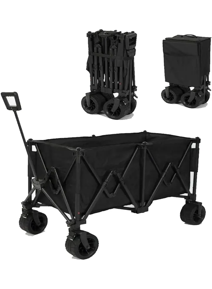 Duty Foldable Shopping Cart Outdoor Activities Shopping Camping Trip Spacious Canvas Box Removable Wheels With Brake