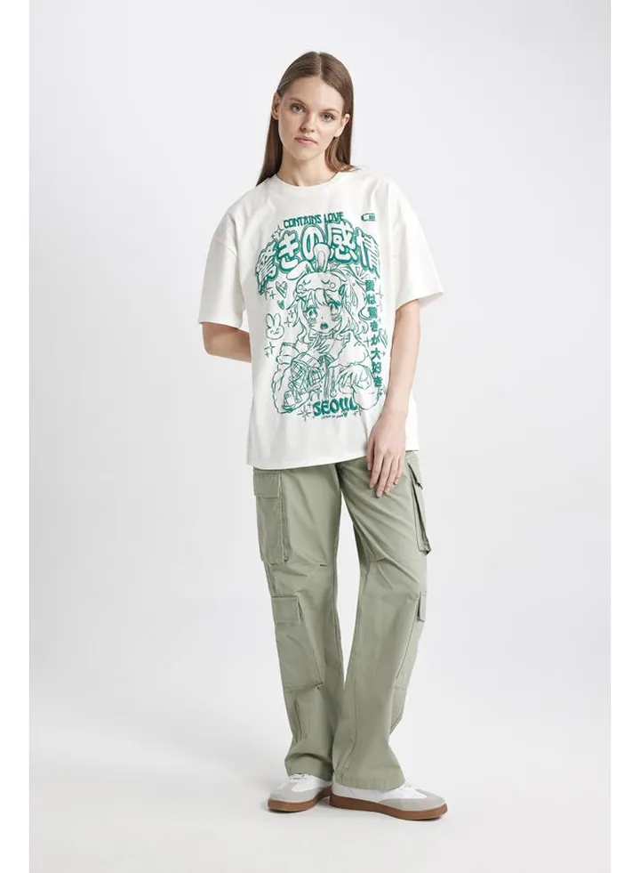 Woman Straight Fit Cargo Woven Trousers
