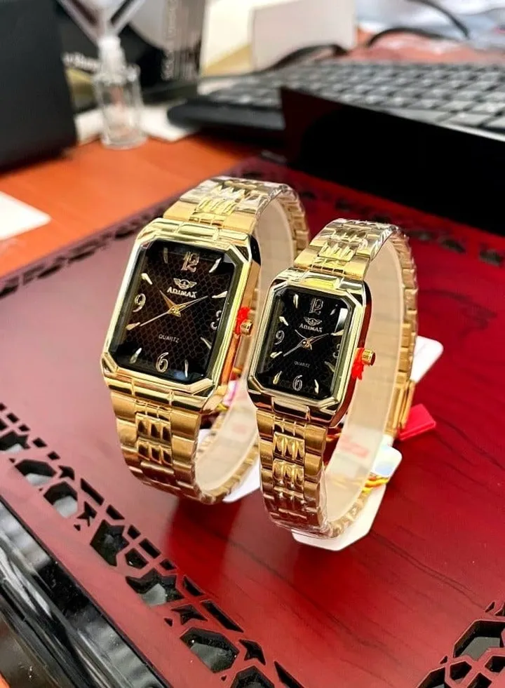 gold plate couple watches for men and women waterproof 100% with box