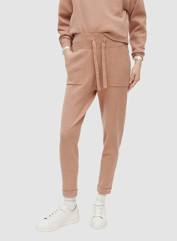 Drawstring Joggers Beige