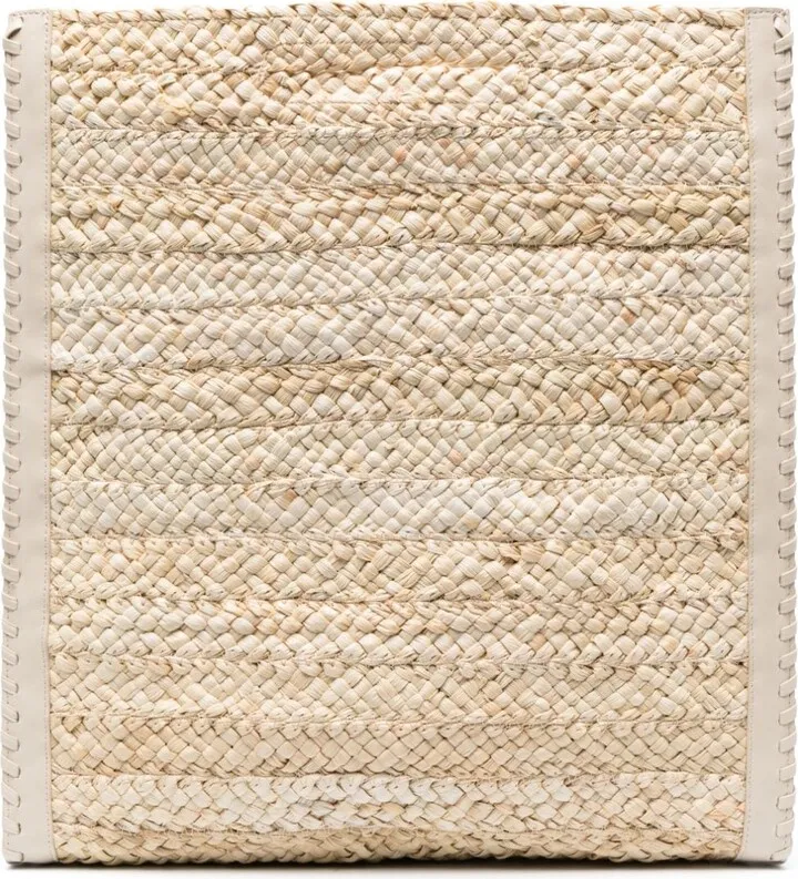 Logo-Plaque Interwoven Beach Bag