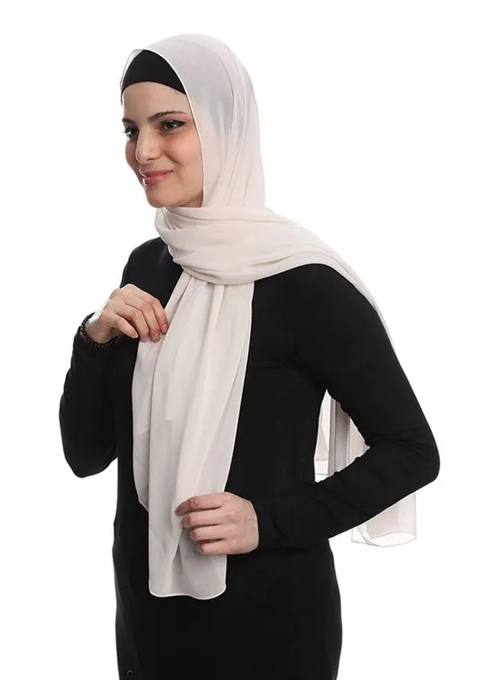 Women's chiffon scarf, light beige