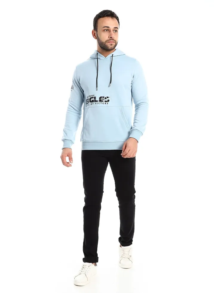 Mens Printed Eagle Hoodie With Front Pockets